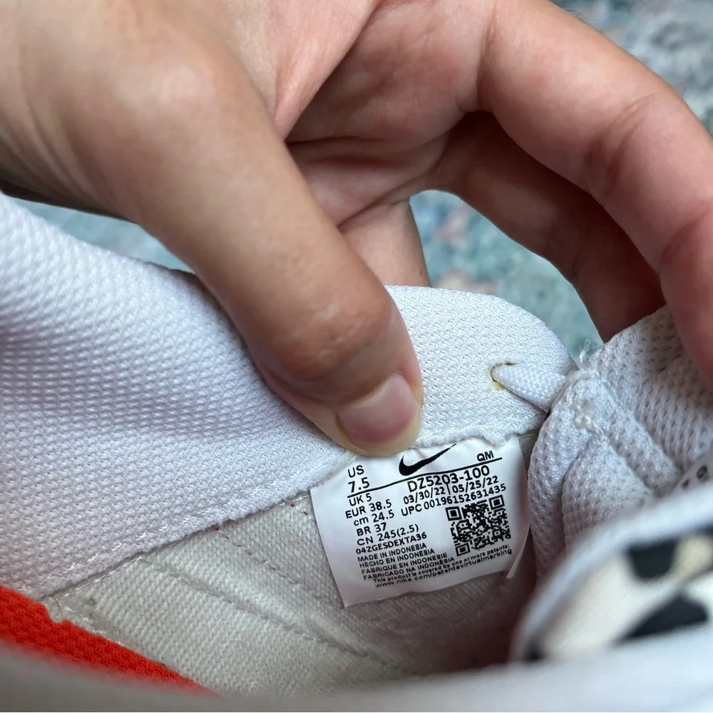 Nike Court Legacy Lift Women's Shoes - White Leopard Orange Swoosh 7.5 - Picture 7 of 8